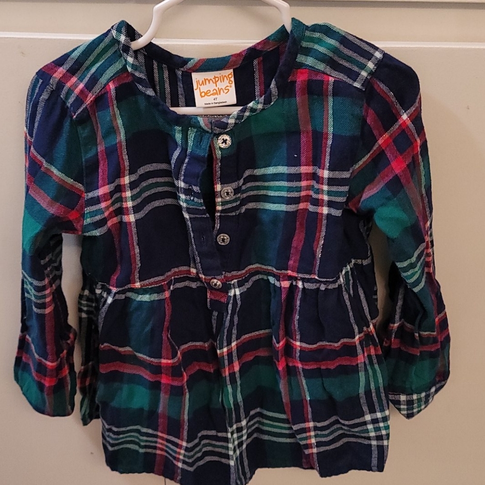 Jumping Beans plaid top 4t